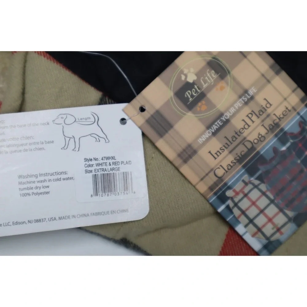 Pet Life Allegiance Classical‎ Plaided Insulated Dog Coat Jacket - Plaid - XL